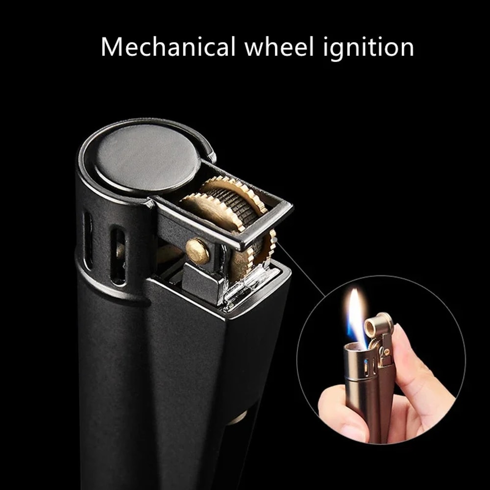 Retro Metal Slider Oil Lighter Durable Windproof Flint Ignition 2