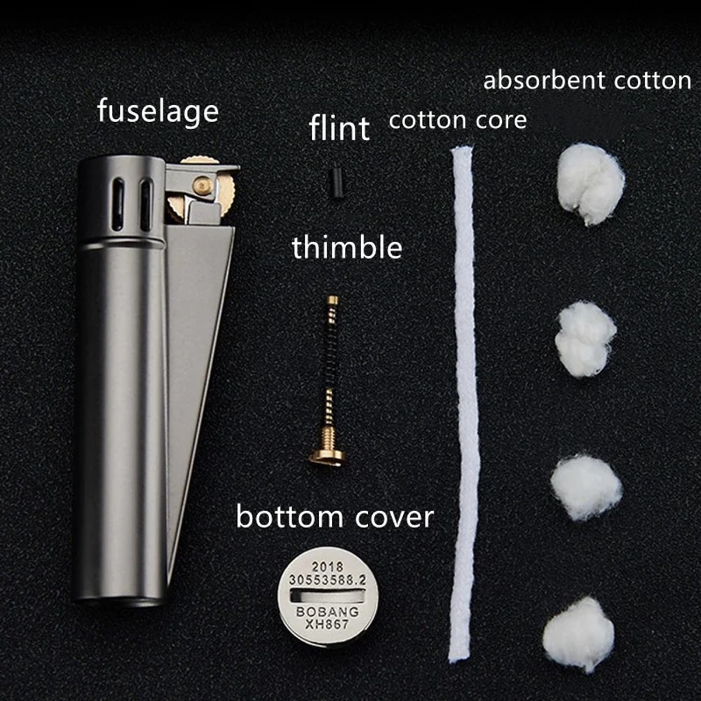 Retro Metal Slider Oil Lighter Durable Windproof Flint Ignition 3