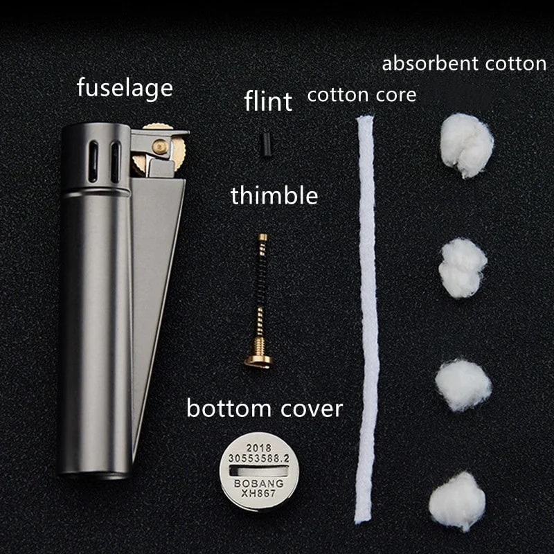 Retro Metal Slider Oil Lighter Durable Windproof Flint Ignition 3