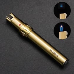 premium metal torch lighter with floating fire butane gas & flint ignition