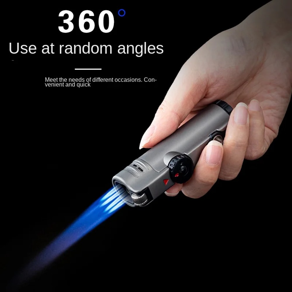 Metal Torch Windproof Butane Gas Lighter With Flint Wheel 1