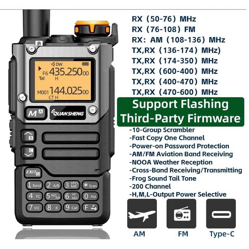 UV Long Range Walkie Talkie Two Way Radio Wireless Transceiver 0