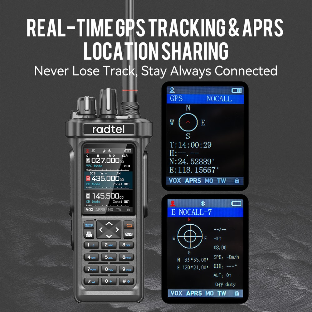 PRO Ham Radio With GPS Bluetooth MultiBand Receiver 3