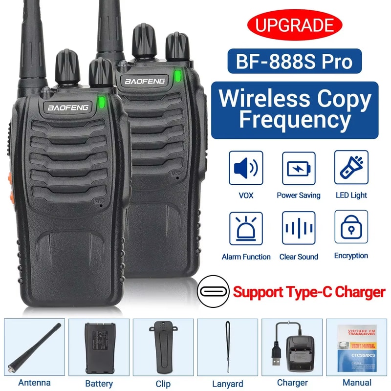 Long Range Walkie Talkie UHF Portable TwoWay Radio For Hunting 6