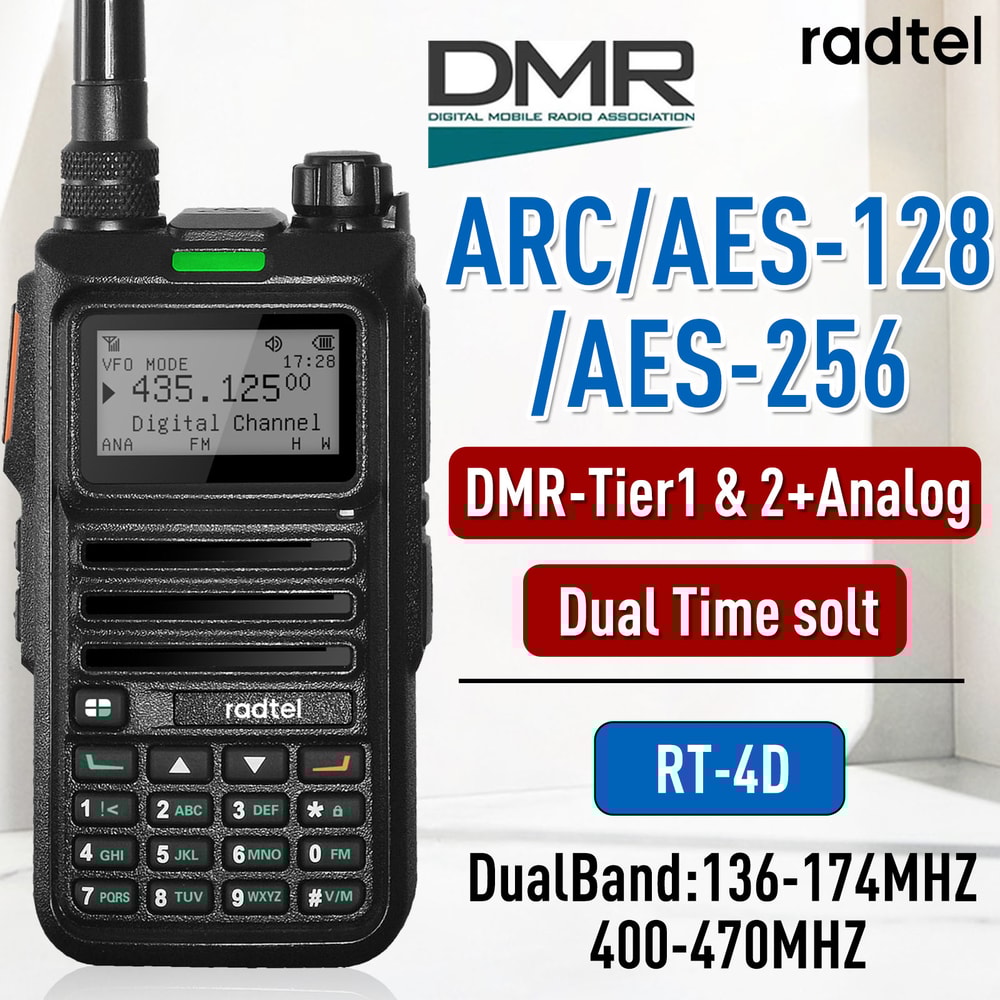 Dual Mode DMR Radio Digital Walkie Talkie With Channels 1