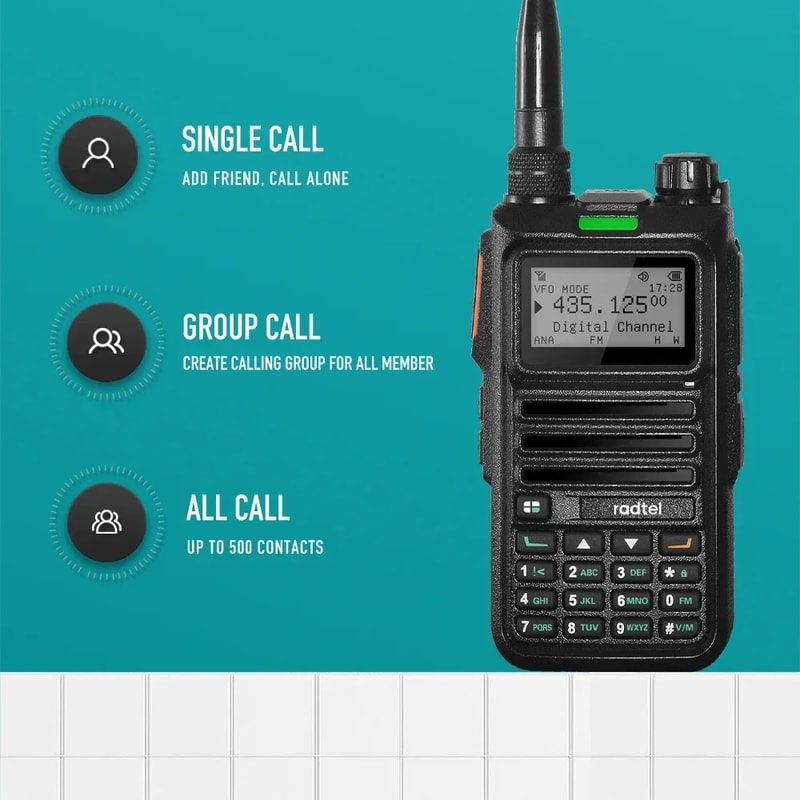 Dual Mode DMR Radio Digital Walkie Talkie With Channels 3