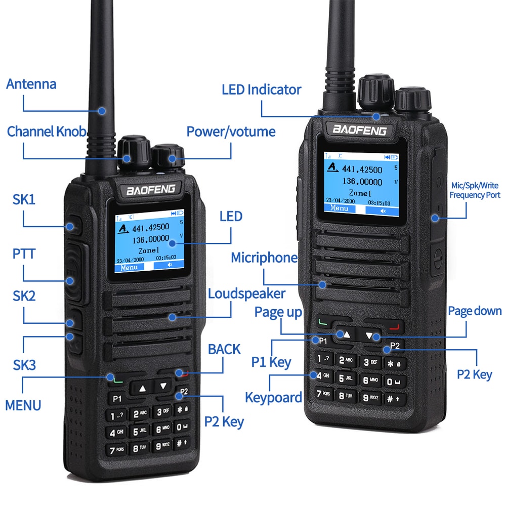 Digital Walkie Talkie Dual Mode Two Way Ham Radio For LongRange Communication 3