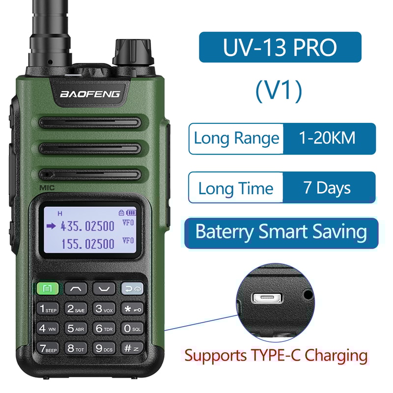 HighPower MultiBand UV PRO Walkie Talkie With Type C Charger 3
