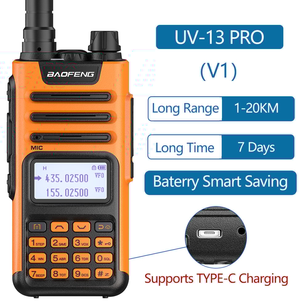HighPower MultiBand UV PRO Walkie Talkie With Type C Charger 4