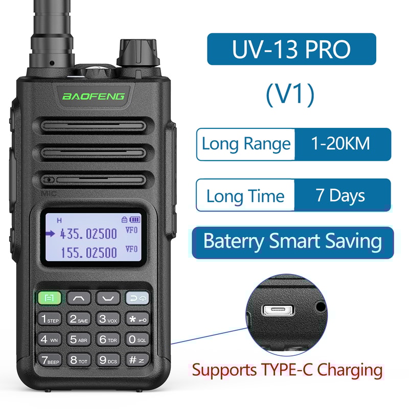 HighPower MultiBand UV PRO Walkie Talkie With Type C Charger 5