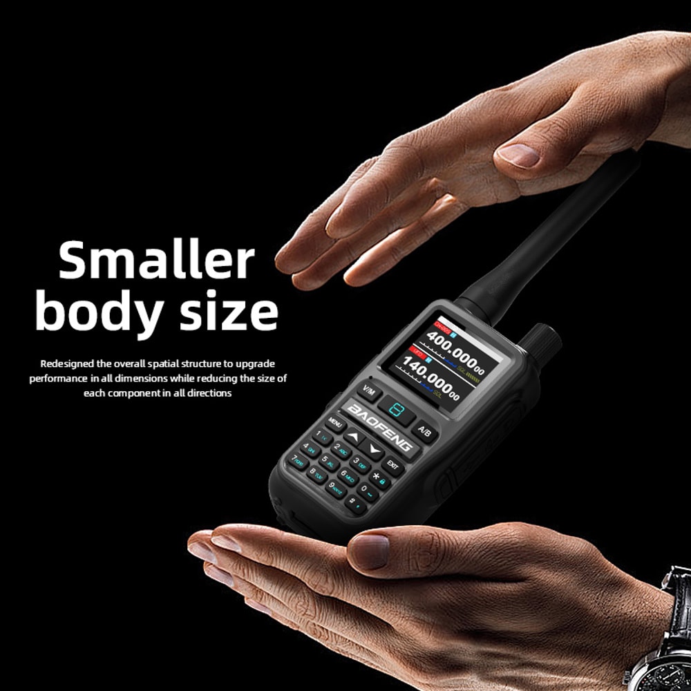 UV Mini Walkie Talkie With Bluetooth NOAA Weather Radio USB C Charging 4