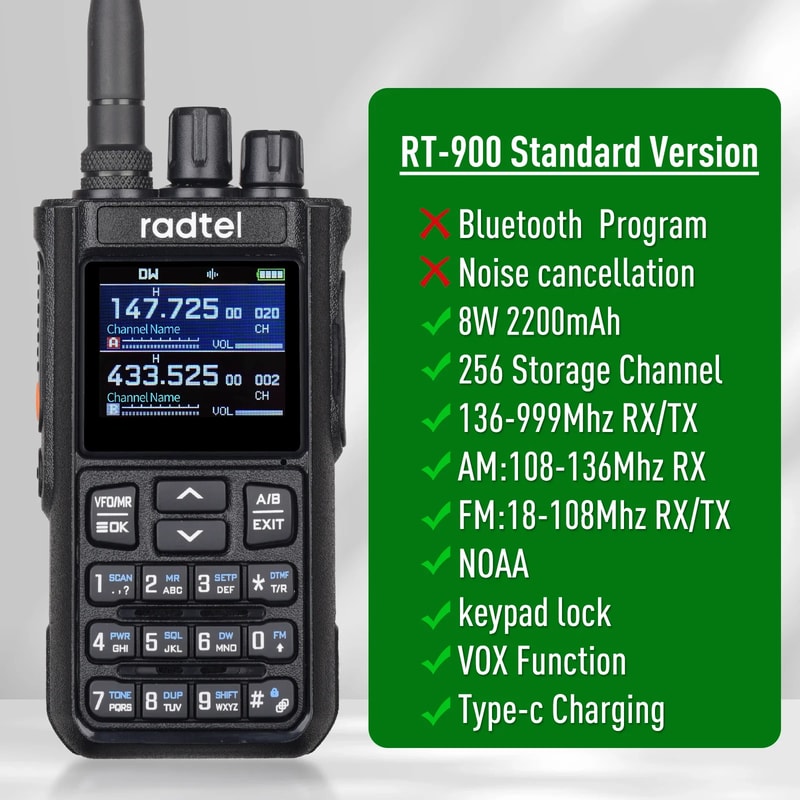 Full Band Ham Radio Walkie Talkie With Channels For Aviation Marine 8