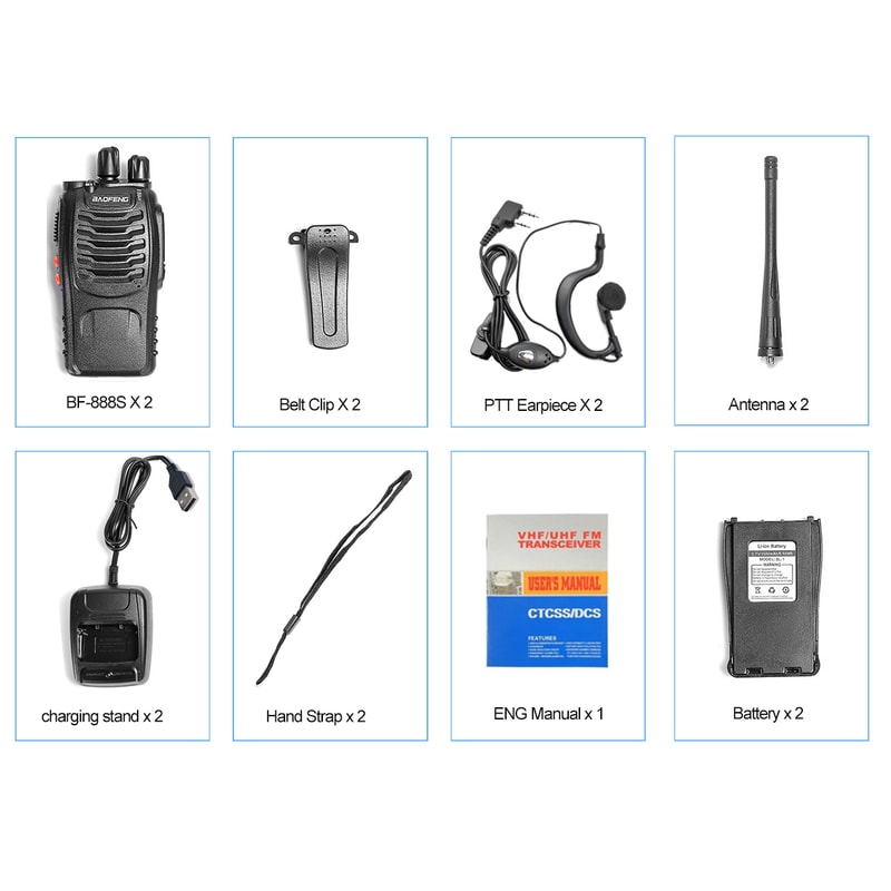 Long Range Walkie Talkie With Headphones Channel TwoWay Radio 4