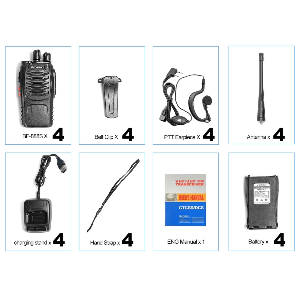 Long Range Walkie Talkie With Headphones Channel TwoWay Radio 5