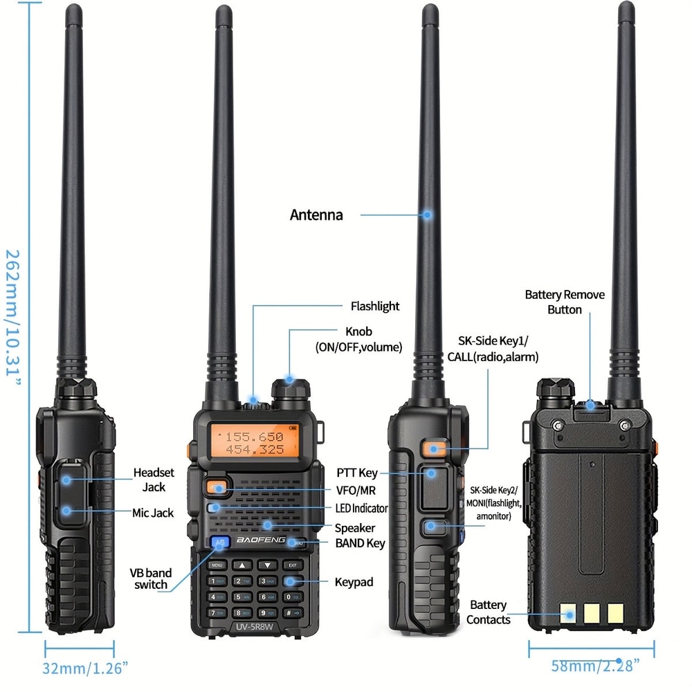 High Power Dual Band UV Walkie Talkie Long Range Handheld Radio 5