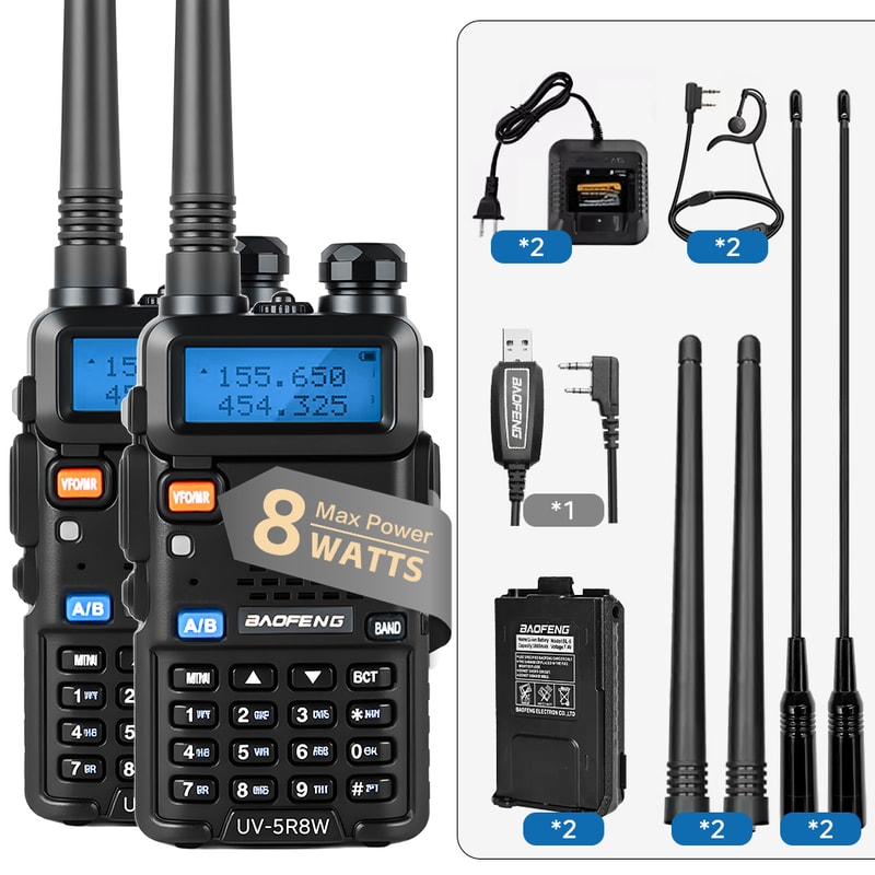 High Power Dual Band UV Walkie Talkie Long Range Handheld Radio 6