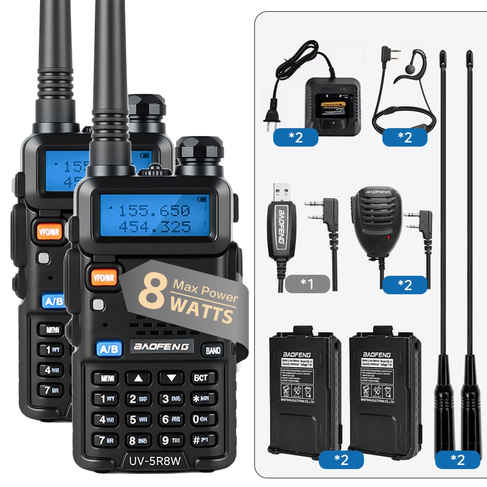 High Power Dual Band UV Walkie Talkie Long Range Handheld Radio 7