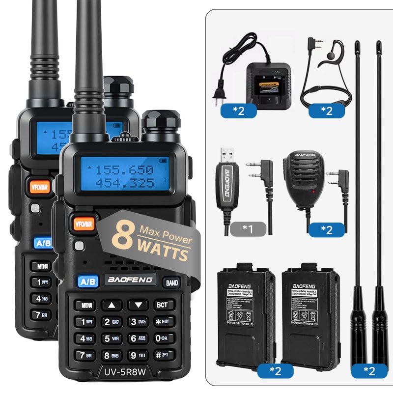 High Power Dual Band UV Walkie Talkie Long Range Handheld Radio 7