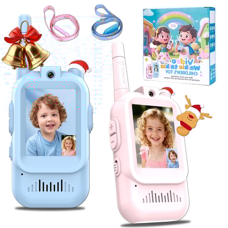 Interactive Kids Video Walkie Talkies Rechargeable With HD Screen Voice Changer 0