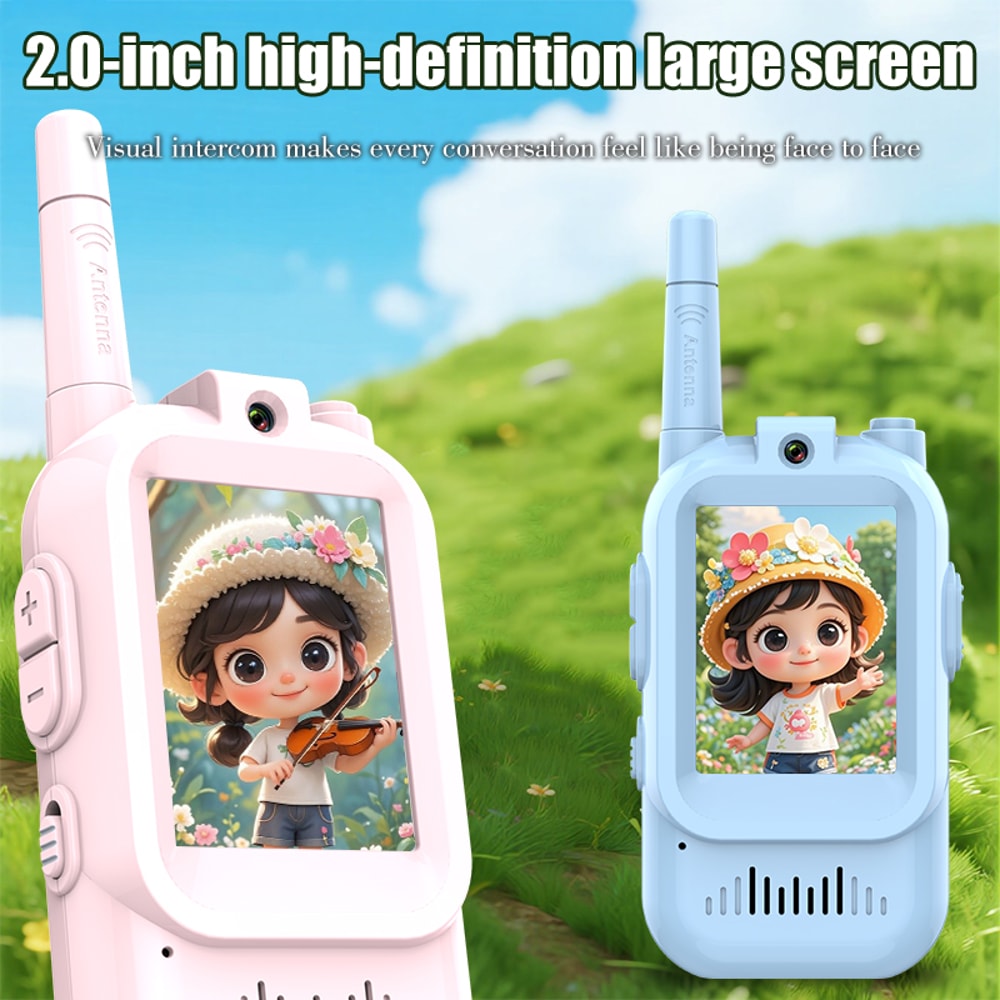 Interactive Kids Video Walkie Talkies Rechargeable With HD Screen Voice Changer 3