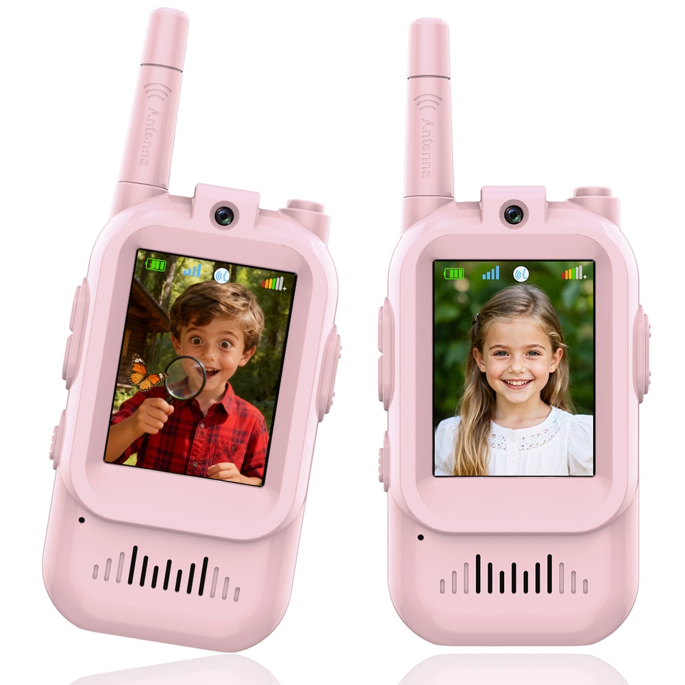 Interactive Kids Video Walkie Talkies Rechargeable With HD Screen Voice Changer 6