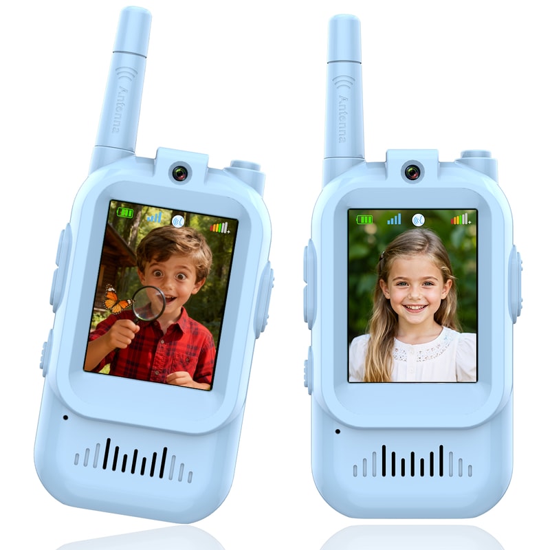 Interactive Kids Video Walkie Talkies Rechargeable With HD Screen Voice Changer 7
