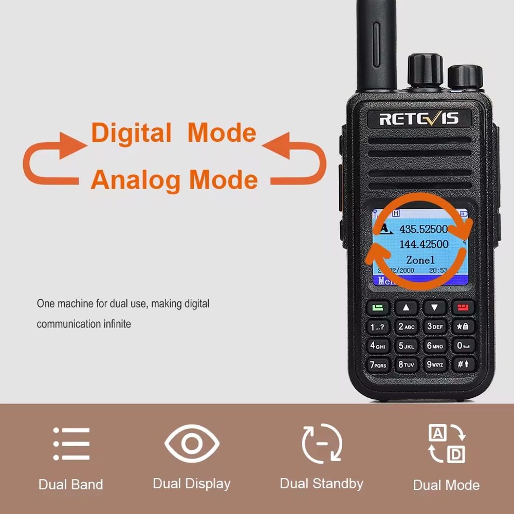 Dual Band Digital Walkie Talkie Long Range Two Way Radio 1