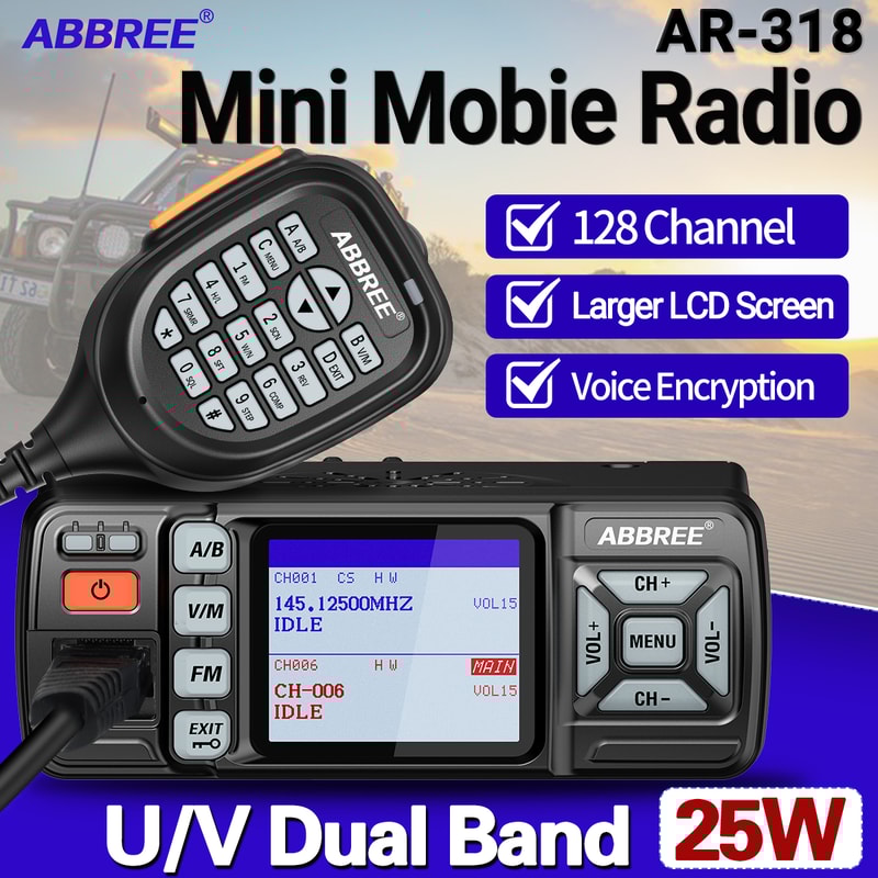 Long Range Dual Band Mobile Radio UHF VHF Car Walkie Talkie With Voice Encryption 2