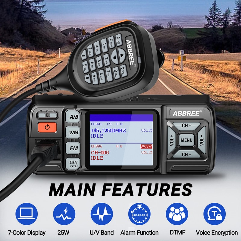 Long Range Dual Band Mobile Radio UHF VHF Car Walkie Talkie With Voice Encryption 3