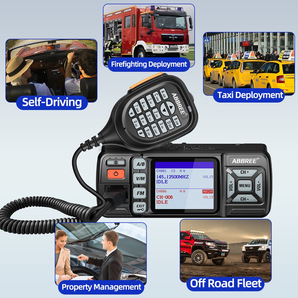 Long Range Dual Band Mobile Radio UHF VHF Car Walkie Talkie With Voice Encryption 6