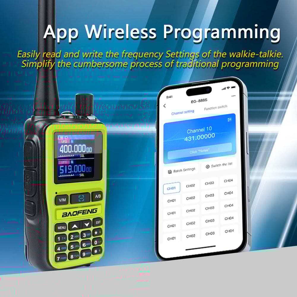 Mini Walkie Talkie UV Dual Band Radio with Type C Charging & Dual PTT