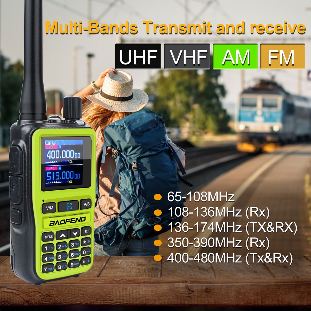 Mini Walkie Talkie UV Dual Band Radio with Type C Charging & Dual PTT