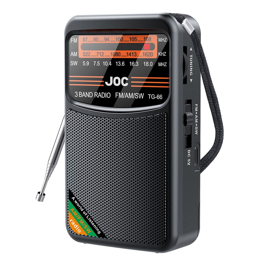 Portable FM AM SW Radio With Type C Rechargeable Battery And HD Display For Seniors Travel 7