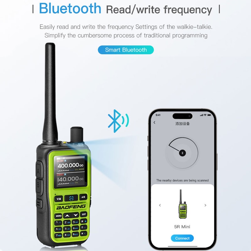 UV Mini Bluetooth Walkie Talkie Dual Band Ham Radio With Type C Charging For Hiking Outdoor Use 4