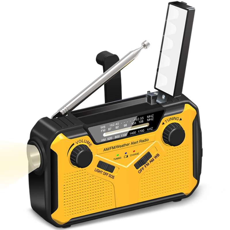 Emergency Hand Crank Solar Radio with Power Bank & Flashlight