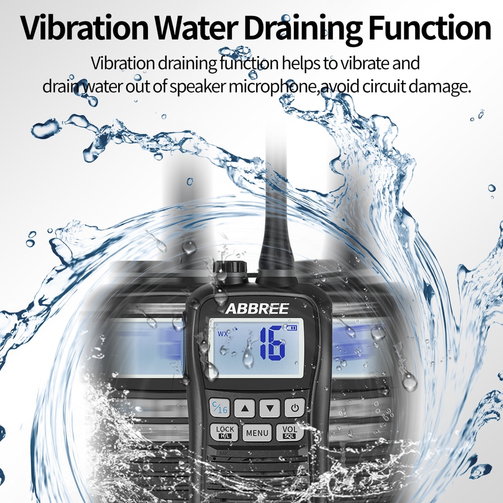 Waterproof Floating Marine Radio Walkie Talkie With NOAA Alerts And LongRange VHF Communication 4
