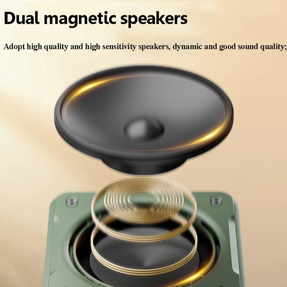 Portable Bluetooth FM Radio Speaker With HD Display USB TF Voice Amplifier 3