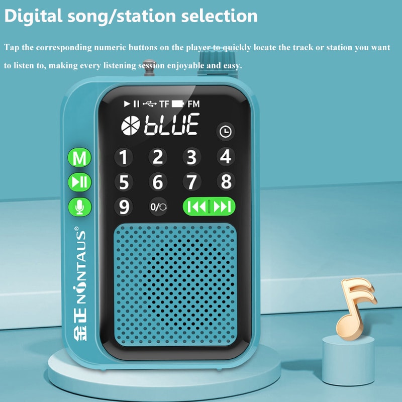 Mini Pocket FM Radio Bluetooth Speaker With Recording LED Display 2