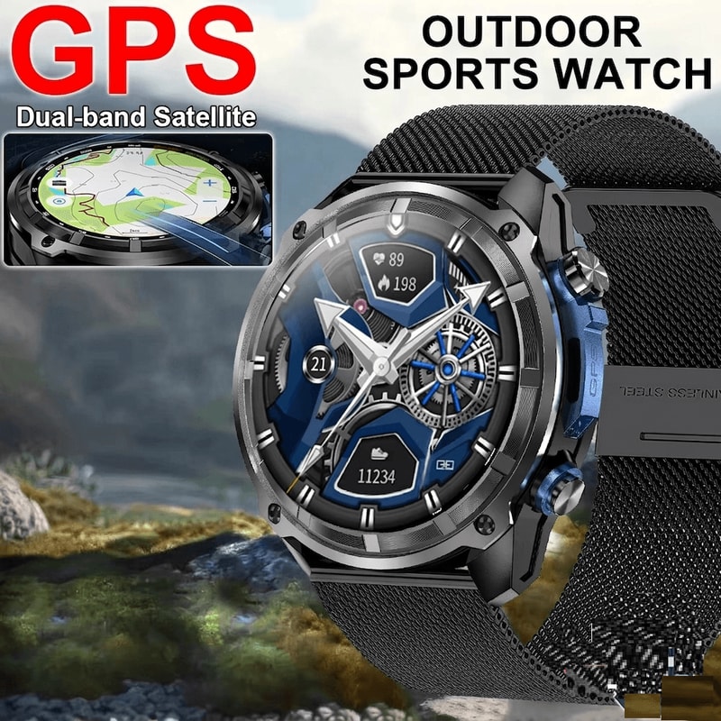 Tactical GPS Smartwatch With Offline Maps Waterproof Military Outdoor Watch 0