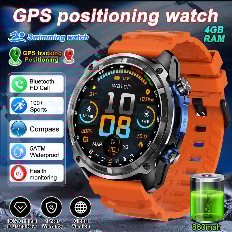 GPS Smartwatch With Offline Maps Storage Waterproof Sports Watch 7