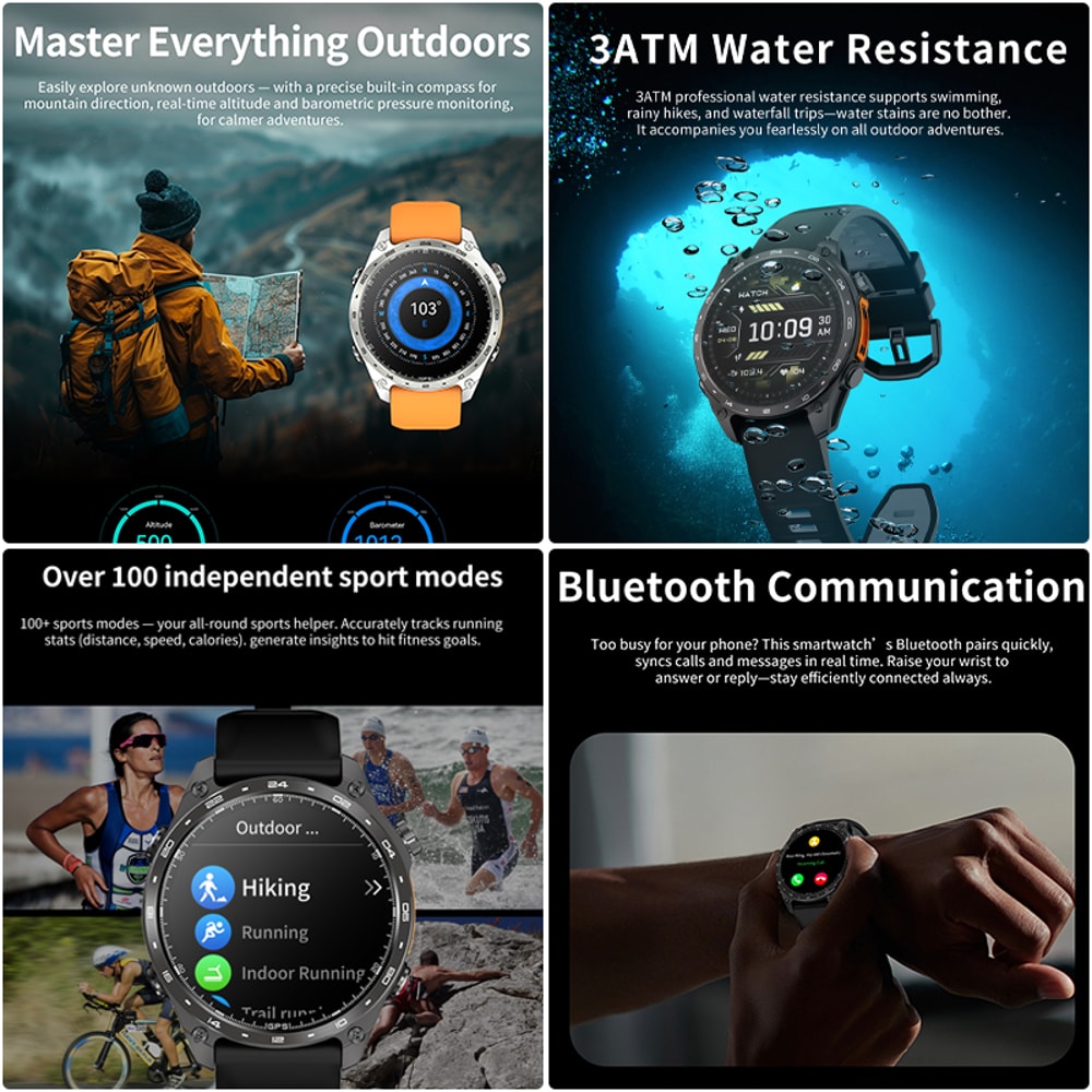 HD Pro GPS Smart Watch With Offline Maps Compass Altimeter For Outdoor Adventures 2