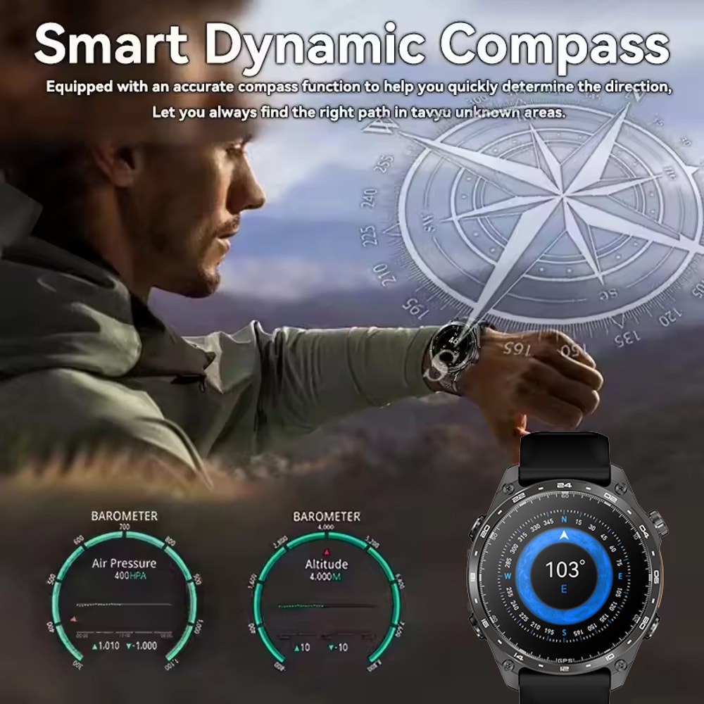 HD Pro GPS Smart Watch With Offline Maps Compass Altimeter For Outdoor Adventures 6