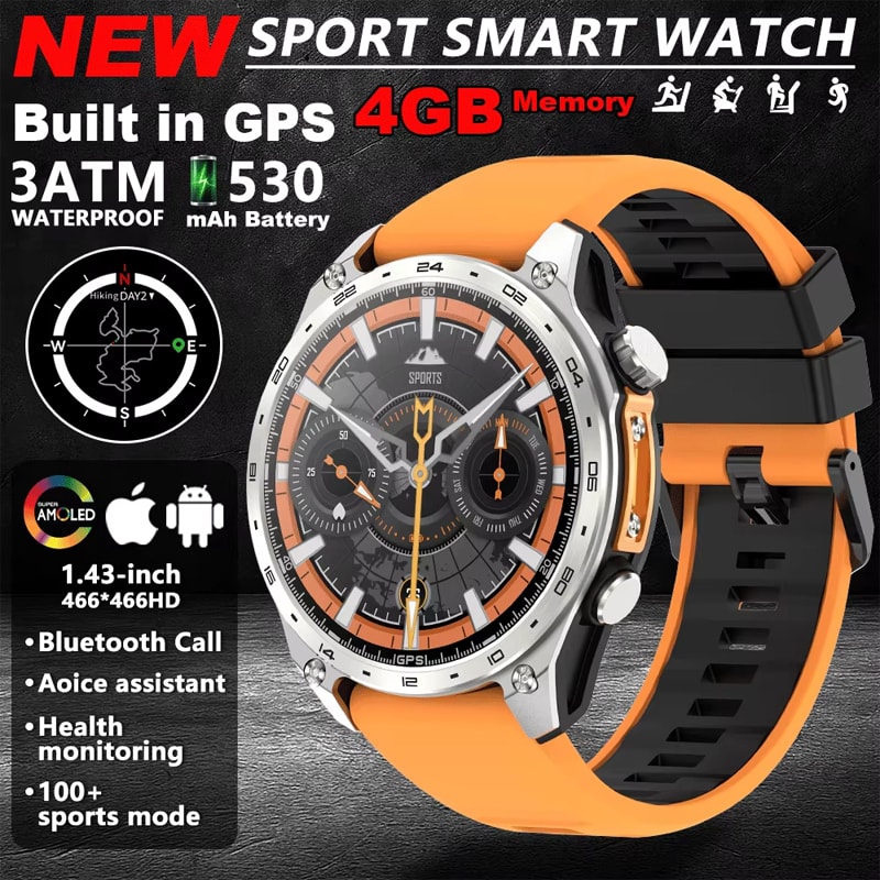 HD Pro GPS Smart Watch With Offline Maps Compass Altimeter For Outdoor Adventures 7