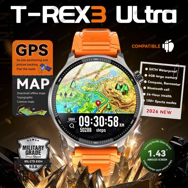 Ultra GPS Sports Smartwatch With Offline Maps Fitness Tracking 0