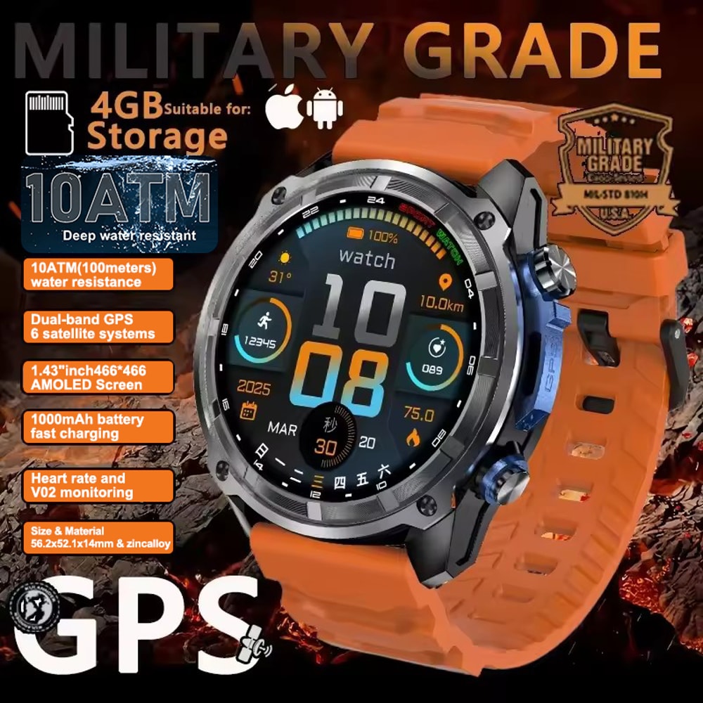 Pro GPS Smart Watch With Offline Maps Waterproof Battery 8
