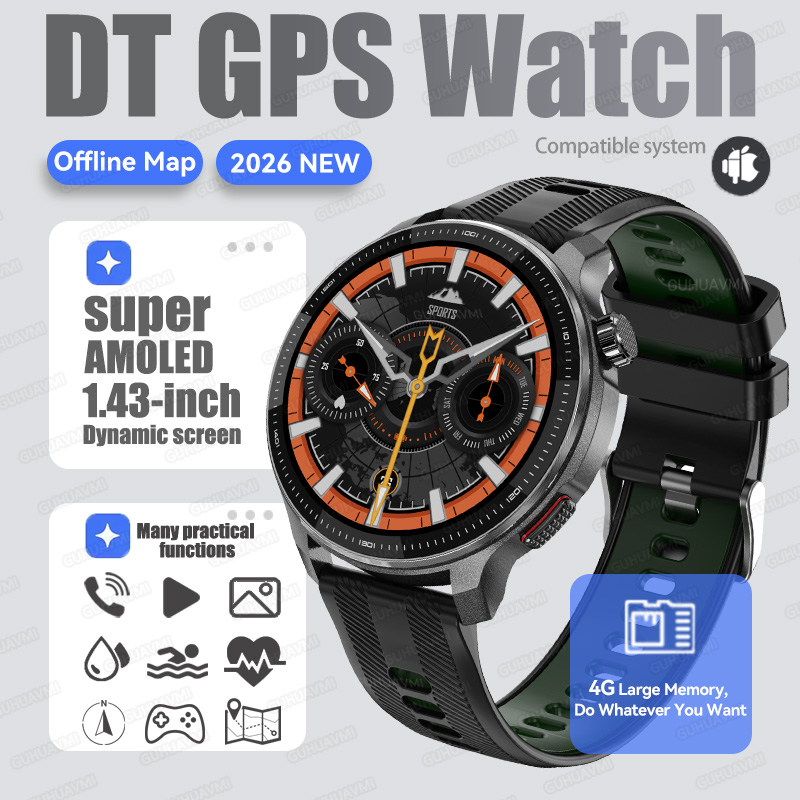 GPS Smartwatch With Offline Maps Waterproof Fitness Tracking Watch 7
