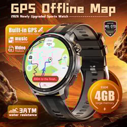 military gps smartwatch with offline maps music player fitness tracker