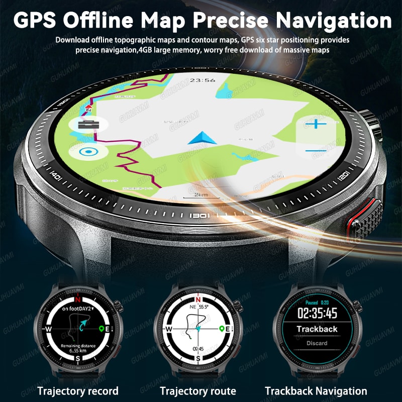 Military GPS Smartwatch With Offline Maps Music Player Fitness Tracker 2
