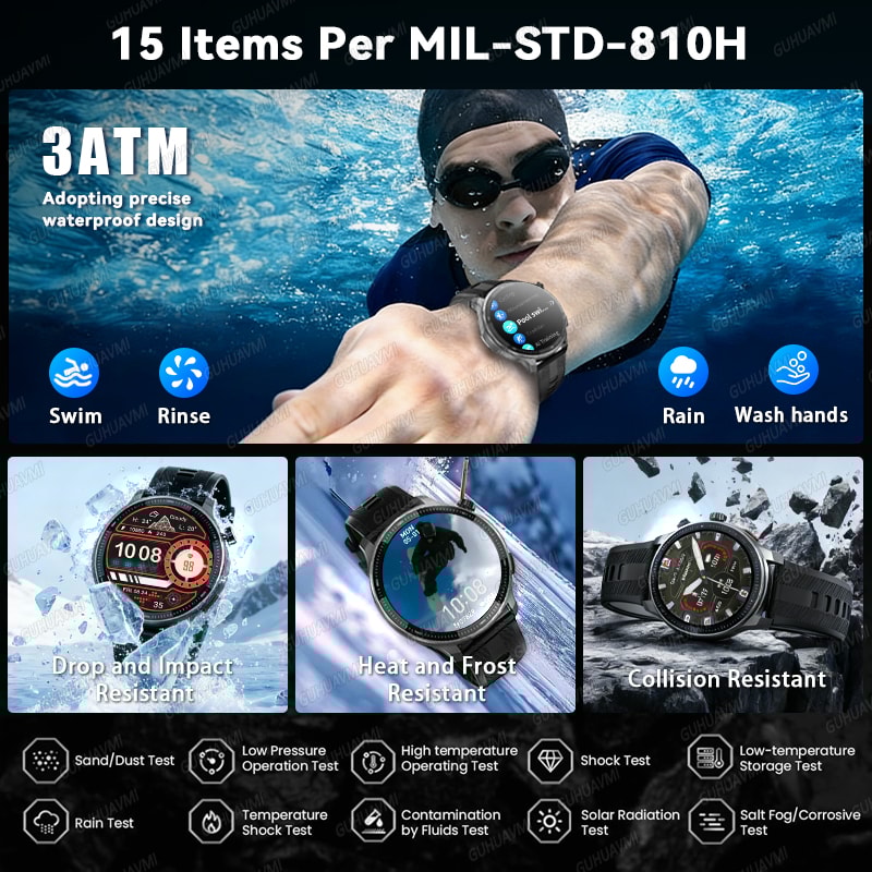 Military GPS Smartwatch With Offline Maps Music Player Fitness Tracker 3