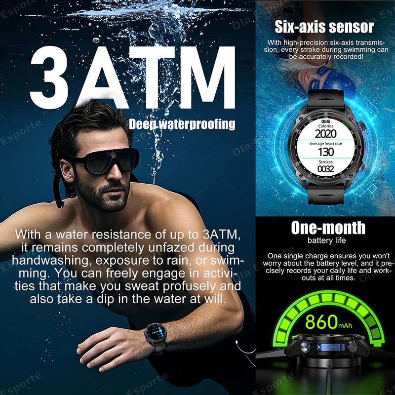 GPS Smartwatch With Offline Maps Military Waterproof Fitness Watch 1